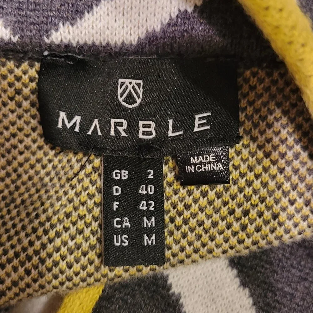 Marble Buckle Detail Longline Art-to-Wear Cardigan Sweater Jacket Size M
